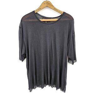 NWOT Anzevino and Florence TShirt Womens M Sheer Black Micro Modal Silk Tee